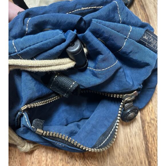 Kipling Nylon Drawstring Small Backpack 2 Zippers Front & Interior Pockets Blue main image 6